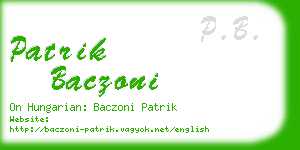 patrik baczoni business card